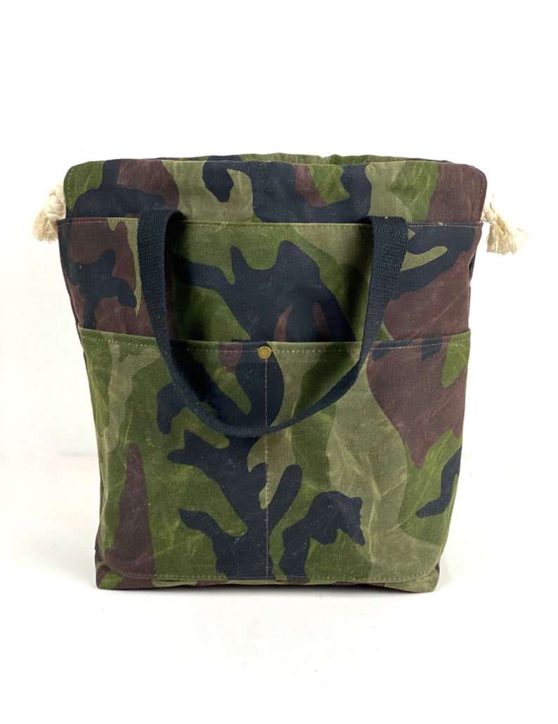 Solid Color Waxed Canvas Project Bag Knit or Crochet Etsy