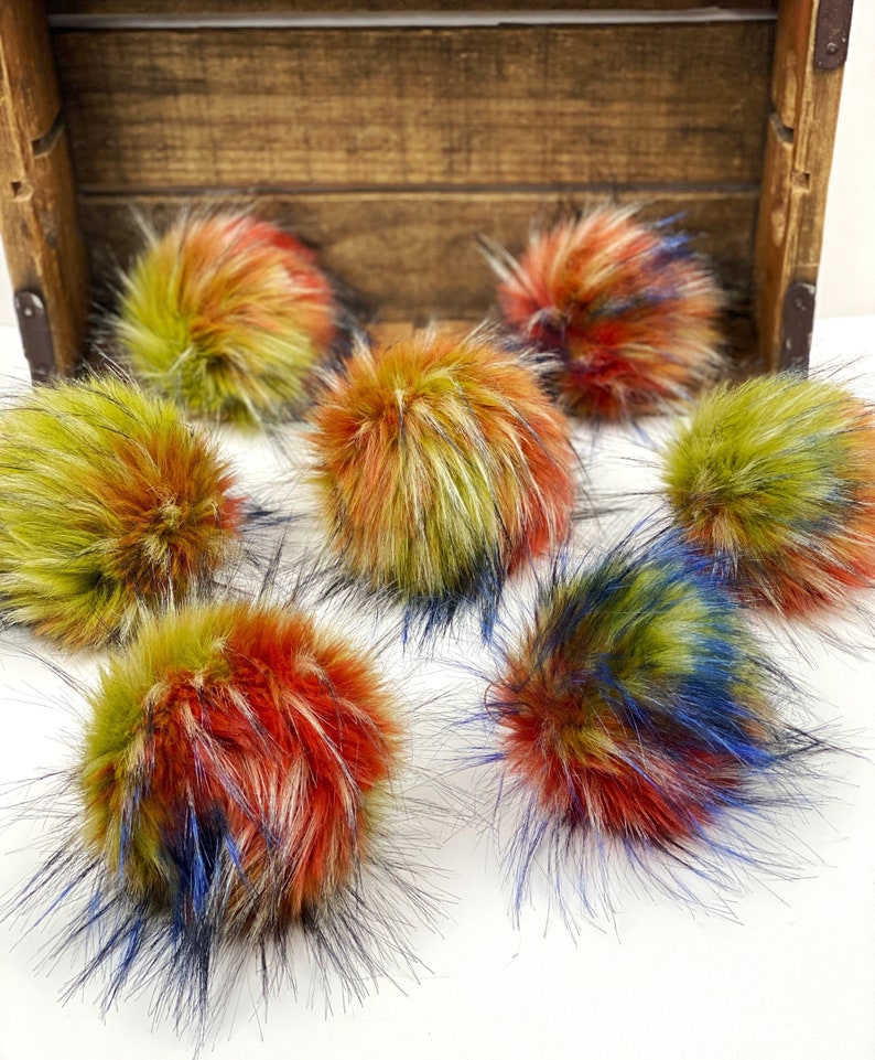 Faux Fur Pom Poms rio Fake Fur Pom Poms Fur Etsy