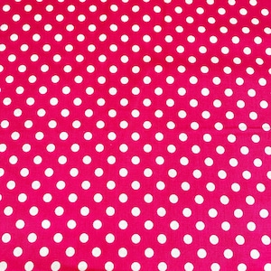 Hot Pink Polka Dot Fabric: 100% Cotton Quilting, Waverly Apparel