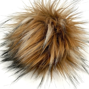 Kunstpelz Pom Pom in Karamell: Handgefertigtes Sahara Hut Accessoire