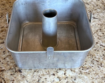 Vintage Sears Maid of Honor Aluminum Square Angel Food Bundt Cake Pan Pre Owned
