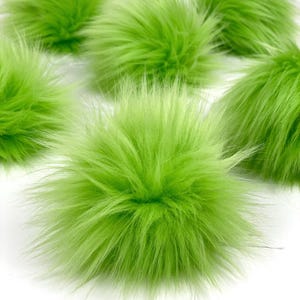 Lime-grüne Kunstpelz Pom Pom