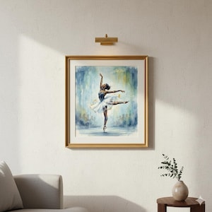 Black Ballerina Canvas Art Print | African American Woman Dancer Wall Art | Elegant Black Girl Ballet Decor | Afrocentric Dance Artwork