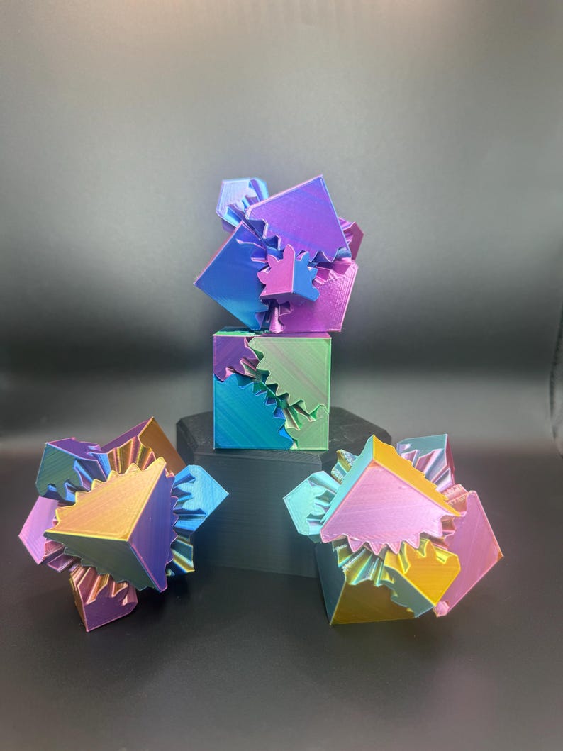 3D Printed Interlocking Fidget Cube | Sensory Desk Toy, Stress Relief ...
