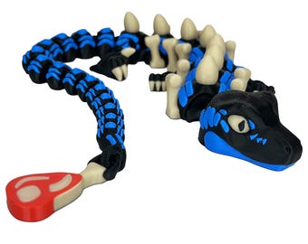 Articulated Velociraptor | Flexi Raptor Skeleton | 3D Printed Poseable Raptor | Desk Fidget Toy | Dinosaur Gift