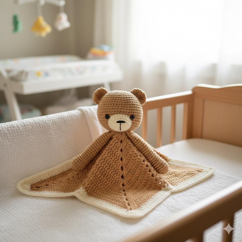 30 Teddy Bear Blanket Crochet Patterns for Cozy Baby Gifts, Loveys, and Keepsake Afghans 4 Teddy Bear Lovey Blanket Pattern