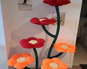 Flower Cat Tree: Modern Multi-Level Cat Tower with Sisal Scratching Posts