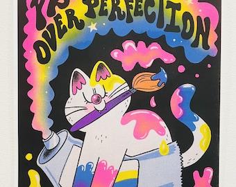 Progress over Perfection Risograph Print