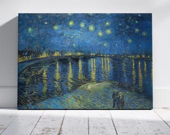 ローヌ川の星月夜 - フィンセント・ファン・ゴッホの手描きの油絵の