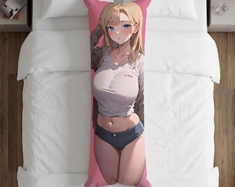 Blonde Anime Girl Body Pillow - Casual Waifu Dakimakura