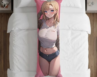 Blonde Anime Girl Body Pillow - Casual Waifu Dakimakura