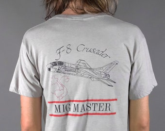 Vintage 80s Fighter Jet F-8 Crusader 50/50 Tee