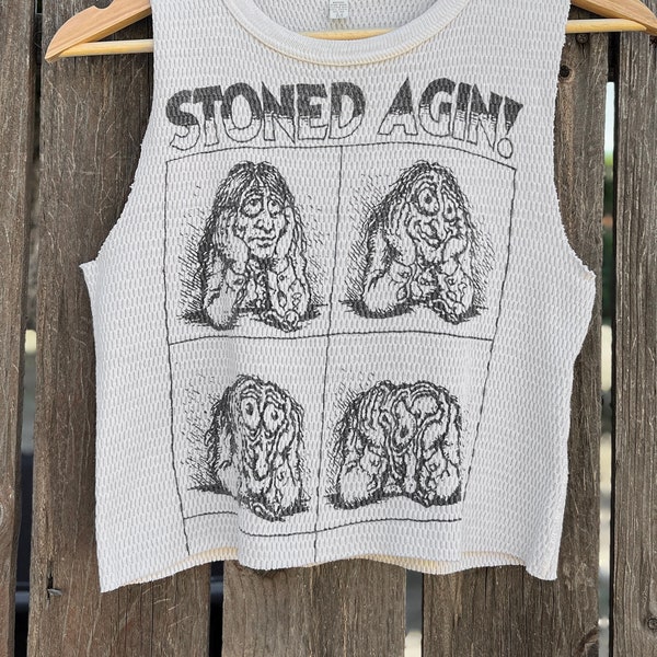 Stoned Agin! Faded Crop Thermal Size XS/S