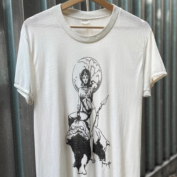 Frazetta Paper Thin White Tee Size S/M