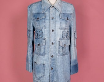 Vtg Denim Pocket & Rings Jacket S/M