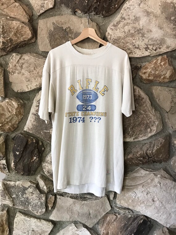 Vintage 70s Rifle Football Jersey Sport Tee L