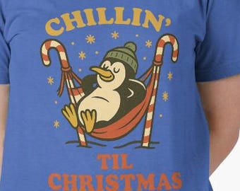 Lustiges Weihnachtshemd - Chillin Til Christmas PNG | Retro Urlaubs Grafik (Digitaler Download)