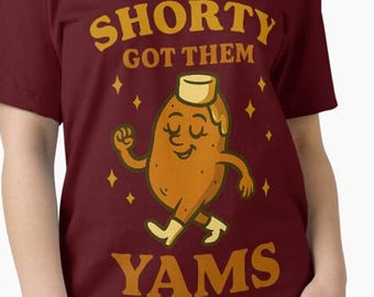 Lustiges Erntedank-Shirt Design Shorty bekam sie Yamswurzeln PNG |  (Digitaler Download)