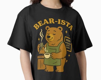 Barista Shirts Bär-Ista PNG | Lustige Cafe Clipart (digitaler Download)