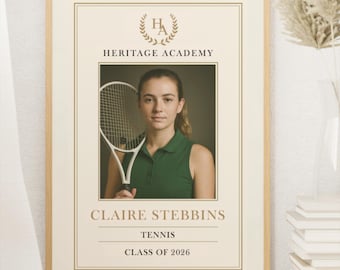 Personalisiertes Tennis Portrait | Elegantes Athleten-Andenken (Digitales Template)