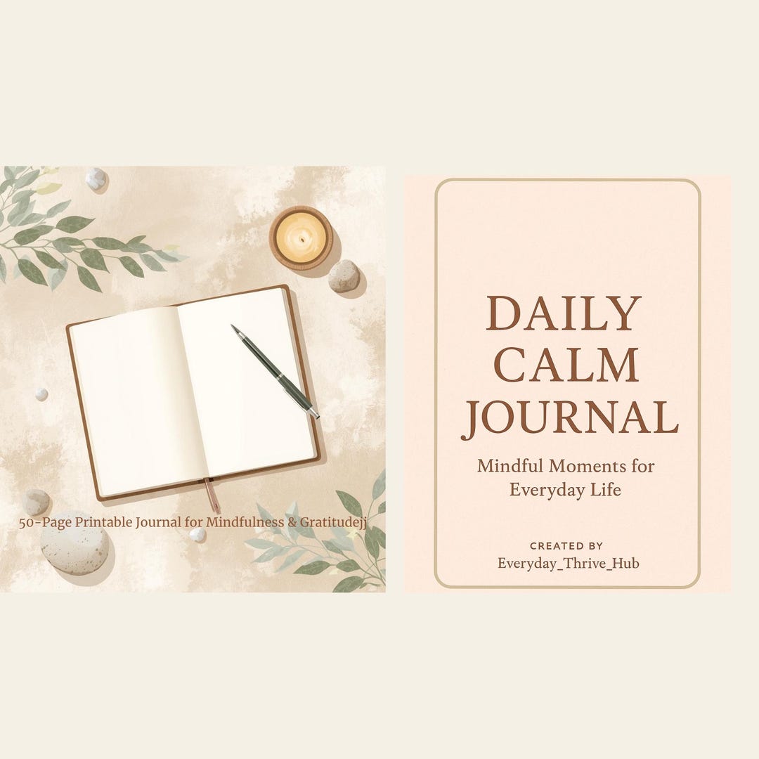Daily Calm Journal | 50-page Printable Mindfulness & Gratitude Journal ...