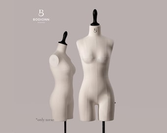 Maniquí femenino profesional, torso de espuma suave para confección de lencería y drapeado.