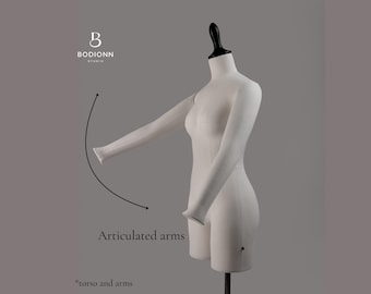 Maniquí profesional con brazos articulados, maniquí de espuma suave para costura, drapeado y pruebas de vestuario.