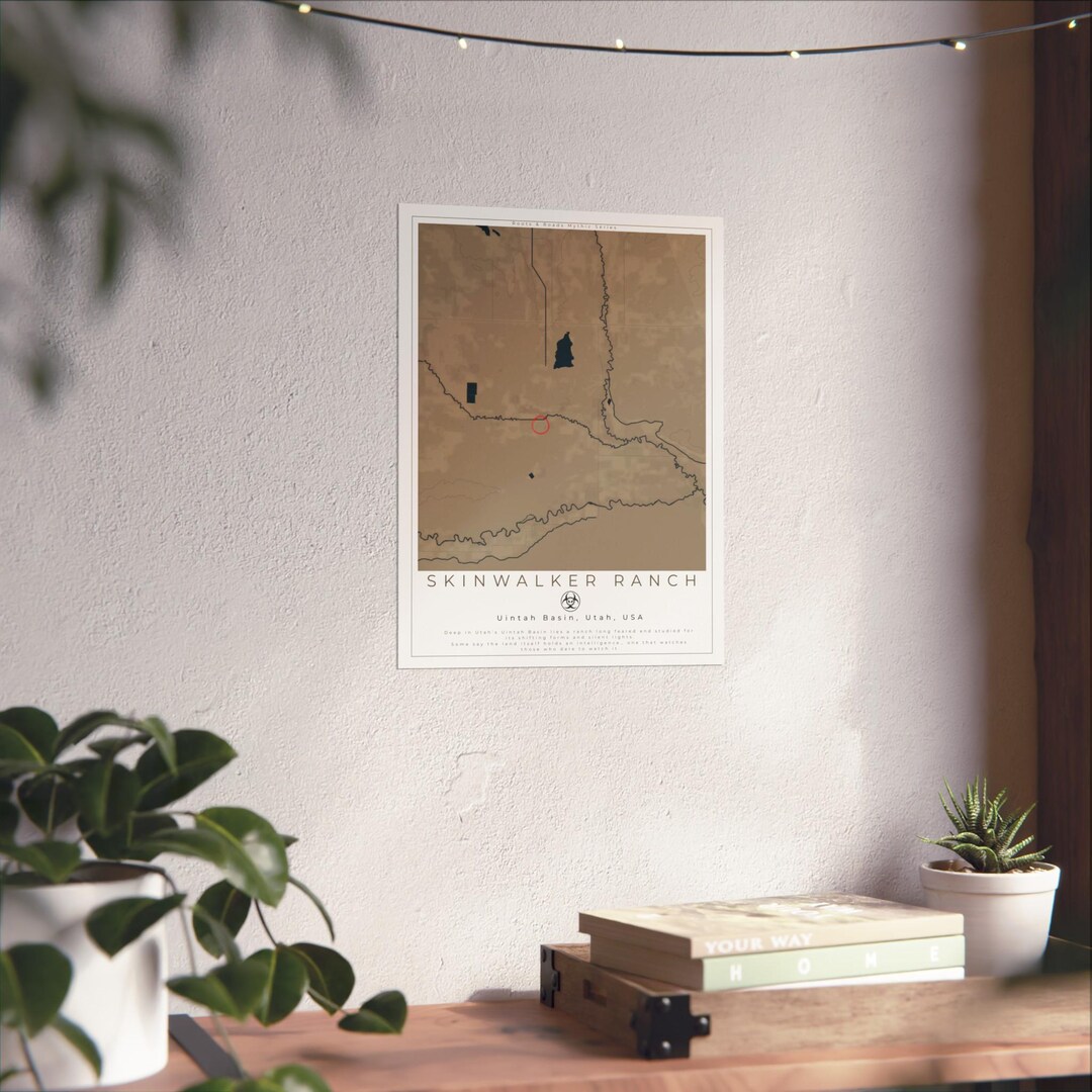 Skinwalker Ranch Map Print | Utah Poster | Mythic Series Folklore Art ...