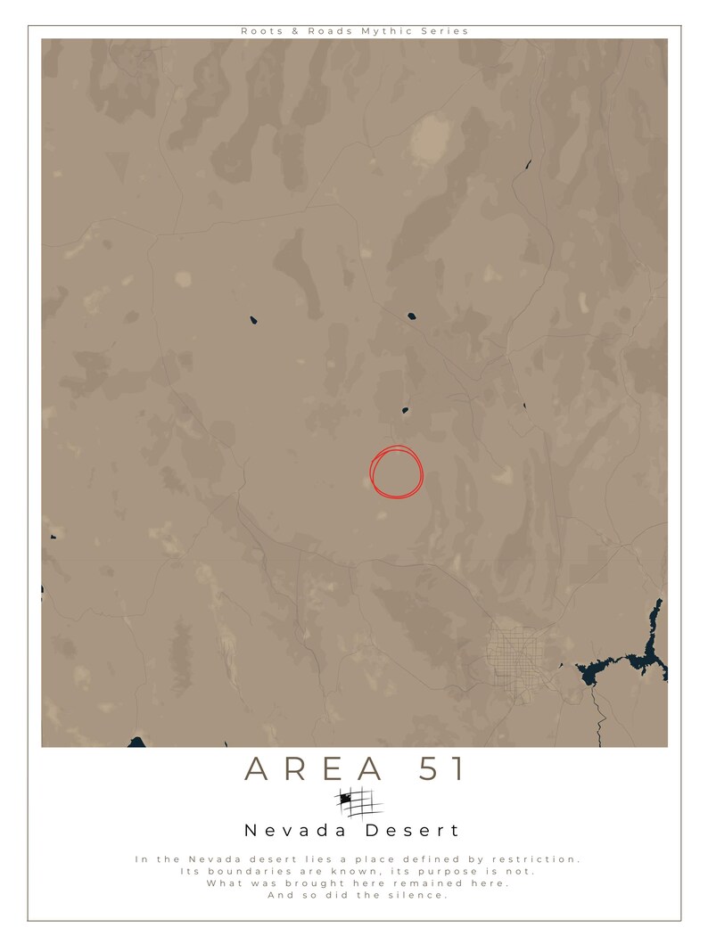 Area 51 Map Print | Nevada Desert Poster | Mythic Series Digital Art - Etsy