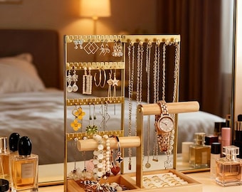 Metal jewelery display stand for earrings necklaces, Jewelry organiser