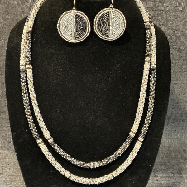 Starry Night Beaded Necklace - Double Strand