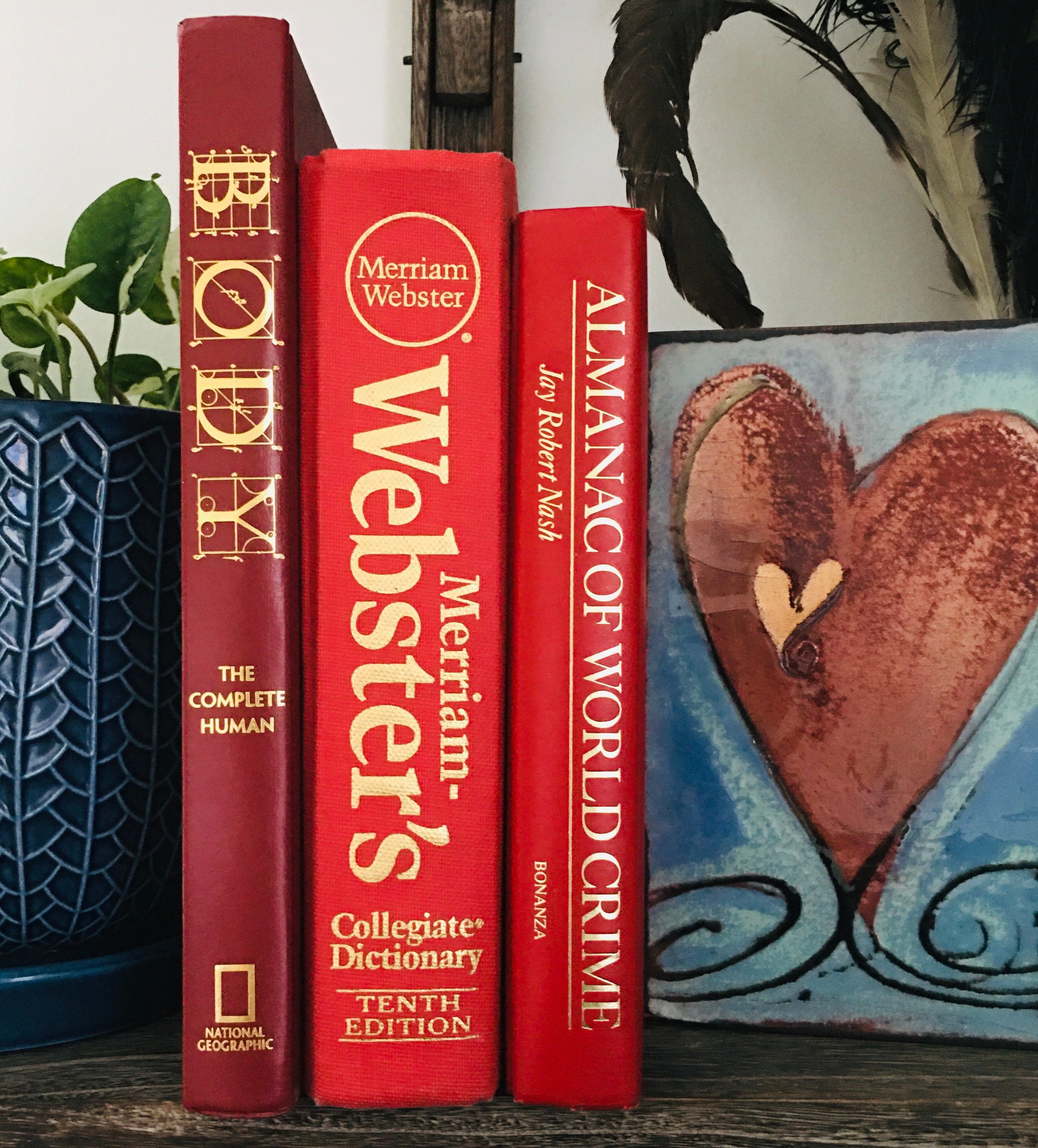 Red Coffee Table Hardcover Books Set of 3 with gold titles & Etsy