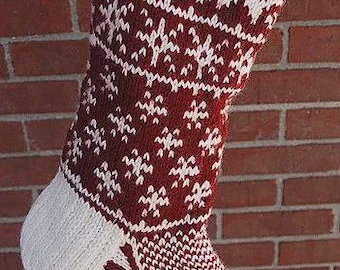 Modèle de tricot nordique pour bas de Noël – Bas de Noël Fair Isle PDF
