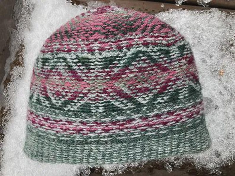 Fair Isle Winter Hat Knitting Pattern PDF | Nordic Beanie Digital ...