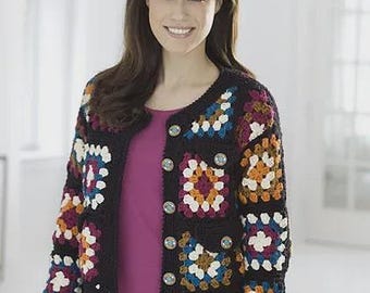 Cardigan carré grand-mère au crochet • Téléchargement PDF
