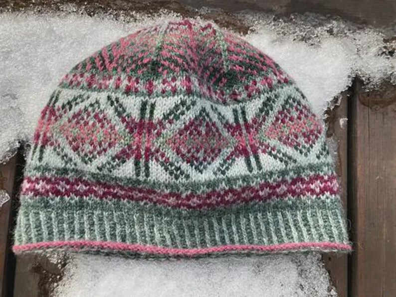 Fair Isle Winter Hat Knitting Pattern PDF | Nordic Beanie Digital ...