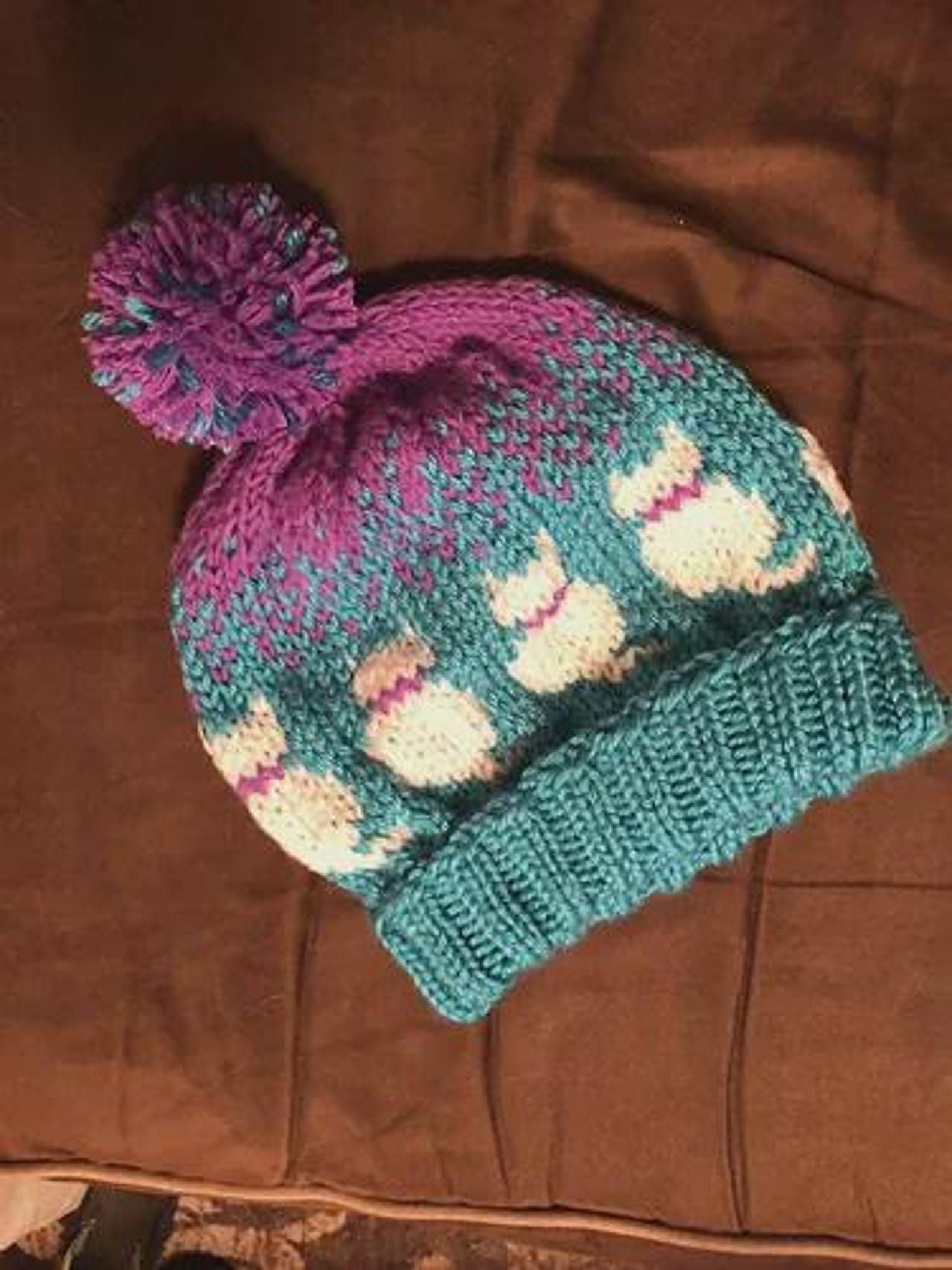Cat Knitting Pattern - Digital PDF Download | Fair Isle Kitten Beanie ...