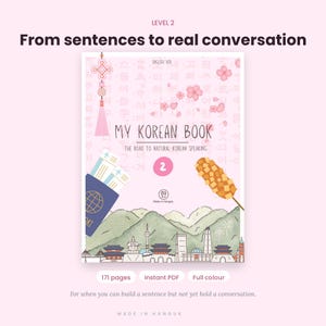 Intermediate Korean Textbook Level 2 | Grammar & Conversation Lessons | Learn Korean Speaking | Printable PDF Self Study for Adults