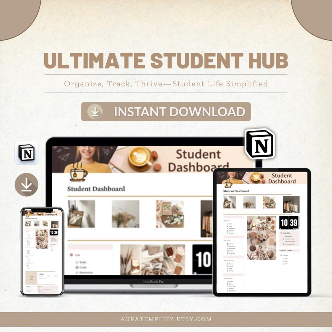 Ultimate Student Hub Notion Template | All-in-one Student Planner ...