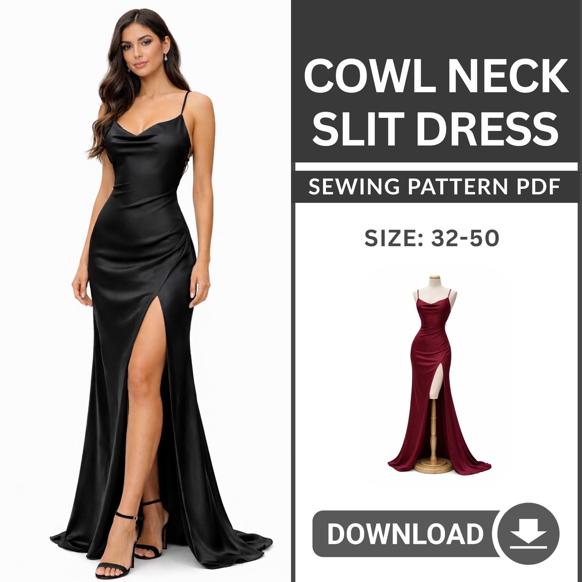 slim fit dress slacks Solid Twisted Design High Slit Maxi Dress main image 1