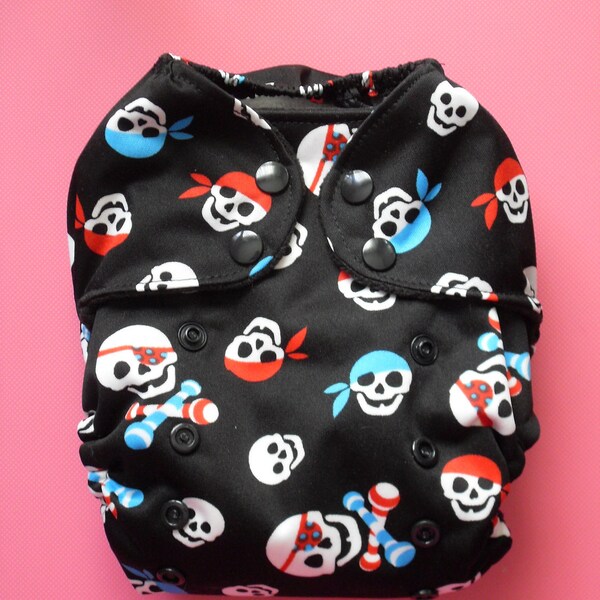 Ahoy Matey - one-size Pirate cloth pocket diaper
