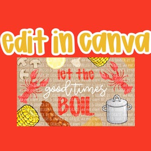 Modelo de banner para festa de lagostins | Design editável no Canva (35x60) Download digital