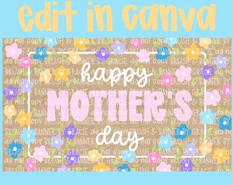 Editable Mother's Day Banner Template 35x60