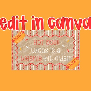 Weenie bit older Banner Template | Editable Canva Banner | 35x60 | birthday Theme | Digital Download