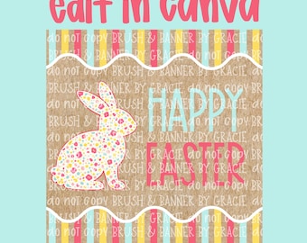 Plantilla de pancarta de Pascua / Pancarta editable en Canva / Descarga digital de 35x35