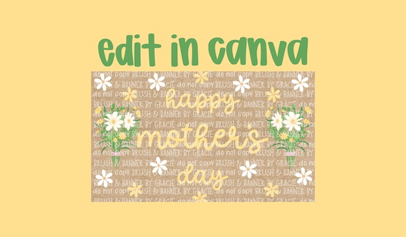 Mother's Day Banner Template | Editable Canva Banner | 35x60 | Floral Theme | Digital Download