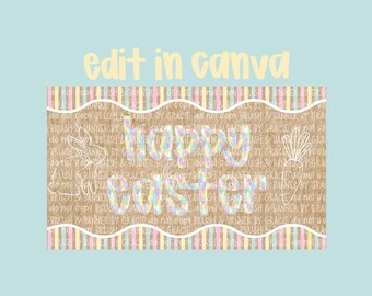 Easter Banner Template | Editable Canva Banner | 35x60 Digital Download