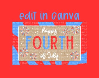 Editable Fourth of July Banner Template  60x35