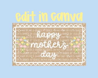 Editable Mother's Day Banner Template  35x60