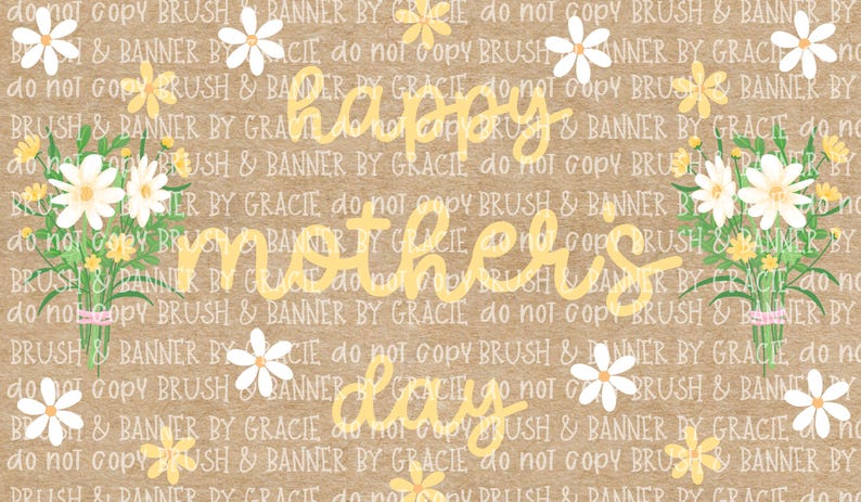 Muttertag Banner Vorlage | Bearbeitbares Canva Banner | 35x60 | Blumenmotiv | Digitaler Download Bild 2